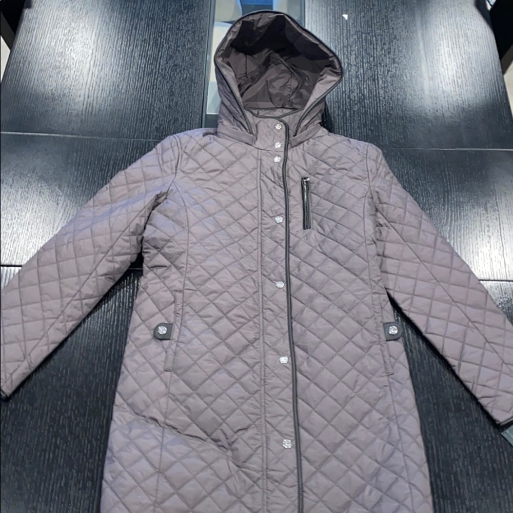 Lauren Ralph Lauren Faux Suede–Trim Quilted Coat